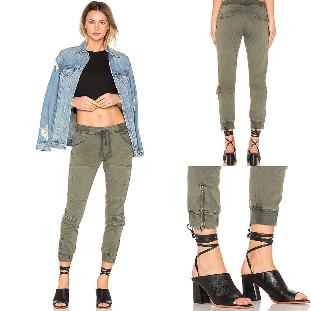 Hudson Runaway Flight Cargo Jogger Pants 29 Utility Streetwear Zip Ankle Green